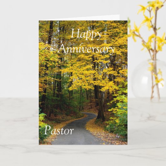Happy Anniversary Pastor Karte (Gelbe Blume)