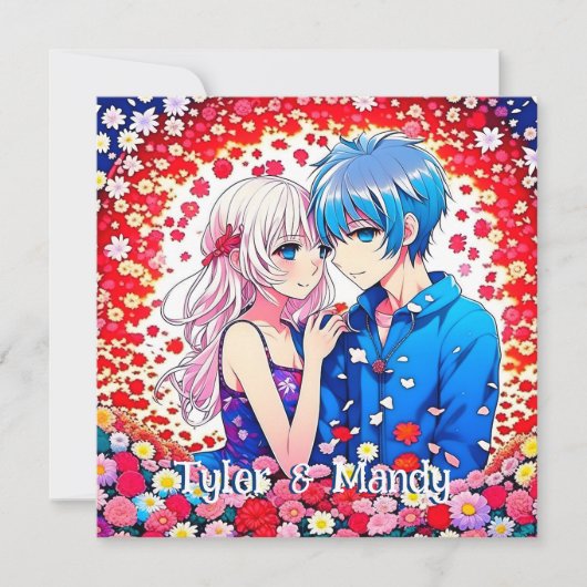 Happy Anniversary Personalisiert Anime Couple (Vorderseite)