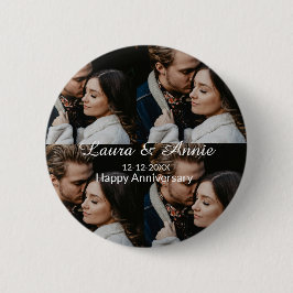 Happy anniversary photo collage name date simple w button