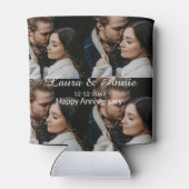 Happy anniversary photo collage name date simple w dosenkühler (Rückseite)