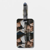 Happy anniversary photo collage name date simple w gepäckanhänger (Rückseite vertikal)