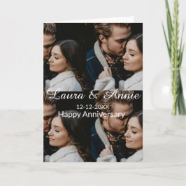 Happy anniversary photo collage name date simple w karte