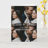 Happy anniversary photo collage name date simple w karte (Gelbe Blume)