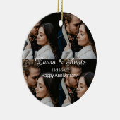 Happy anniversary photo collage name date simple w keramik ornament (Rechts)
