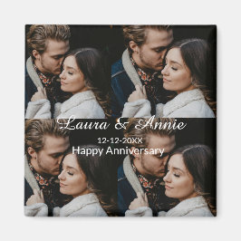 Happy anniversary photo collage name date simple w magnet