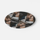 Happy anniversary photo collage name date simple w pappteller (Schrägansicht)