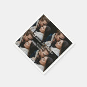 Happy anniversary photo collage name date simple w serviette (Ecke)