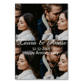 Happy anniversary photo collage name date simple w tischnummer (Vorderseite)