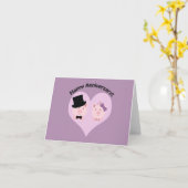 Happy Anniversary Pig Couple Karte (Gelbe Blume)