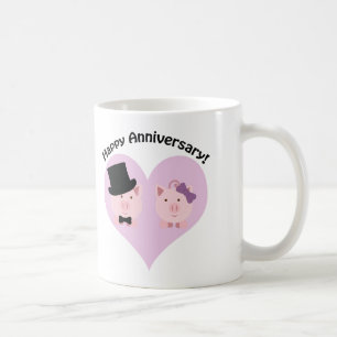 Happy Anniversary Pig Paar Kaffeetasse