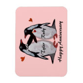 Happy Anniversary Pinguin Liebe Magnet (Vertikal)