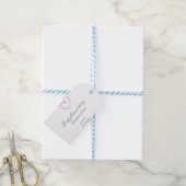 Happy anniversary pink blue heart name date simple geschenkanhänger (Mit Garn)