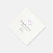 Happy anniversary pink blue heart name date simple serviette (Ecke)