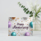Happy Anniversary Postcard Feiertagspostkarte (Stehend Vorderseite)
