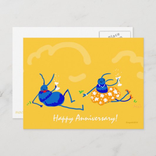 Happy Anniversary. Postkarte (Vorne/Hinten)