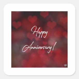 HAPPY ANNIVERSARY QUADRATISCHER AUFKLEBER