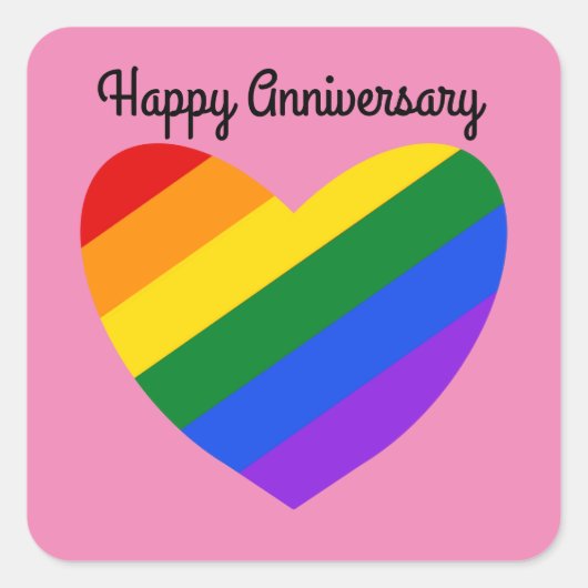Happy Anniversary Rainbow Heart #1 Stickers (Vorderseite)