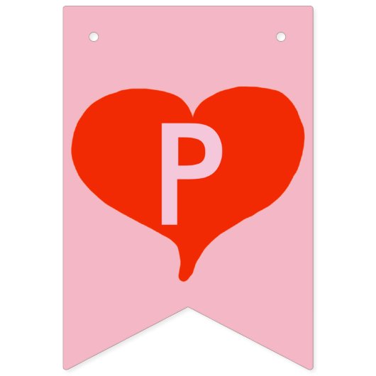 Happy Anniversary Red Hearts Pink Bunting Banner (Dritte Fahne)