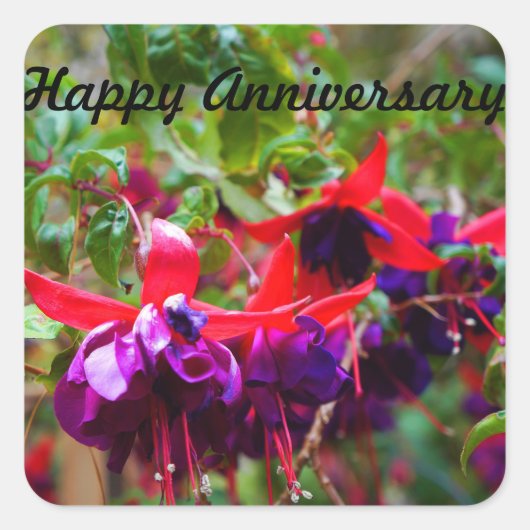 Happy Anniversary Red & Lila Fuchsia #2 Stickers (Vorderseite)