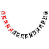 Happy Anniversary (Red White Black) oder Ihre Farb Wimpelkette (Alle)