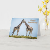 Happy Anniversary Romantic Giraffes Kissing Karte (Gelbe Blume)