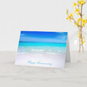Happy Anniversary Sandy Beach Wedding Karte (Gelbe Blume)