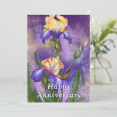 Happy Anniversary - Schöne Iris-Blume (Stehend Vorderseite)