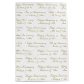 Happy Anniversary Script with Name White Gold Mittlere Geschenktüte (Vorderseite)