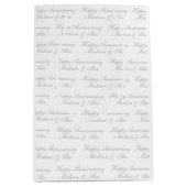 Happy Anniversary Script with Name White Silver Mittlere Geschenktüte (Vorderseite)