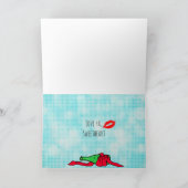 Happy Anniversary, Sexy Kokett Retro Lady in Bow Karte (Innenseite)