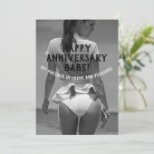 Happy Anniversary Sexy Naughty Customizable Einladung (Stehend Vorderseite)
