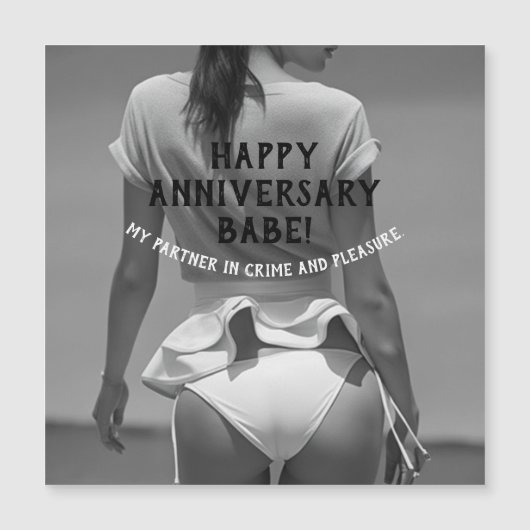 Happy Anniversary Sexy Naughty Magneteinladung (Vorderseite)