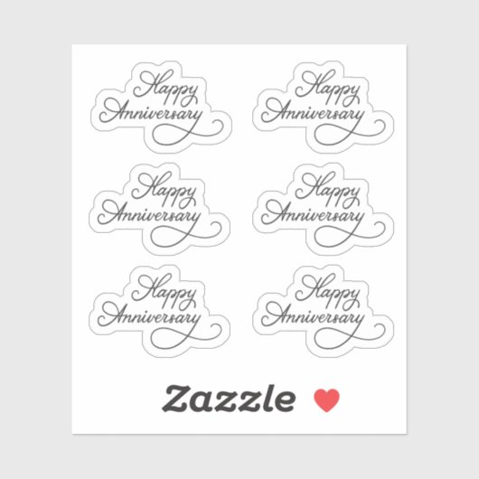 Happy Anniversary Stickers Aufkleber (Blatt)