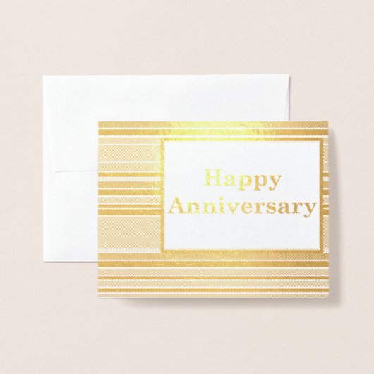 Happy Anniversary Stripes Folienkarte (Vorderseite mit Umschlag)