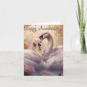 Happy Anniversary Swans Karte (Vorderseite)