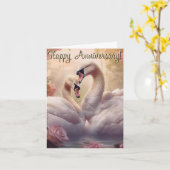 Happy Anniversary Swans Karte (Gelbe Blume)