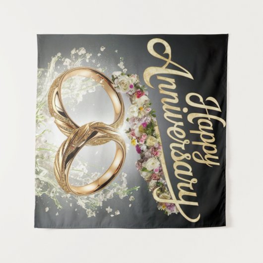 Happy Anniversary Tapestry Wandteppich (Vorderseite (Horizontal))