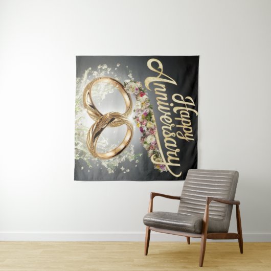 Happy Anniversary Tapestry Wandteppich (Beispiel (Horizontal))