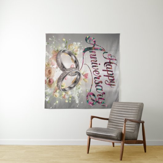 Happy Anniversary Tapestry Wandteppich (Beispiel (Horizontal))