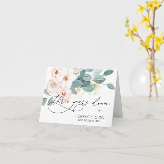 Happy Anniversary Third Wedding Jubiläum 3. Ca Karte (Gelbe Blume)