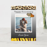 Happy Anniversary to you Add Your Photo  Card Karte<br><div class="desc">Happy Anniversary to you boyfriend or husband  card. Add your photo in the personalize area. Lion and Tiger theme. Fun flirty romantic card.</div>