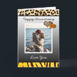 Happy Anniversary to you Add Your Photo  Card Karte<br><div class="desc">Happy Anniversary to you boyfriend or husband  card. Add your photo in the personalize area. Lion and Tiger theme. Fun flirty romantic card.</div>