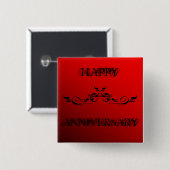 Happy Anniversary Two Tone Red Button (Vorne & Hinten)