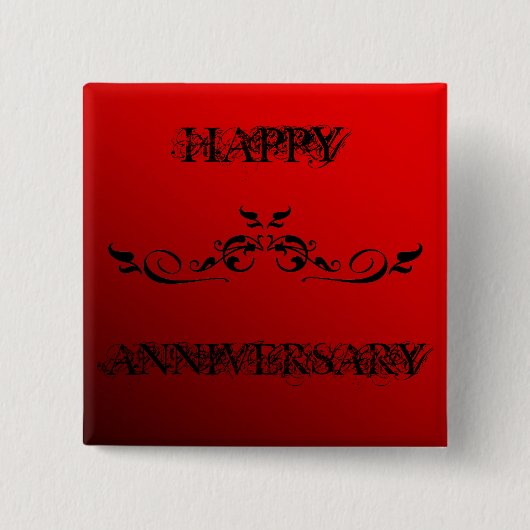 Happy Anniversary Two Tone Red Button (Vorderseite)