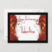Happy Anniversary Valentine Postcard Feiertagspostkarte (Vorne/Hinten)