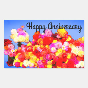 Happy Anniversary Verschiedene Dahlias #2-3 Sticke Rechteckiger Aufkleber