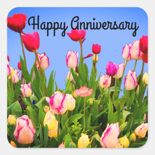 Happy Anniversary Verschiedene Tulips #3 Stickers (Vorderseite)