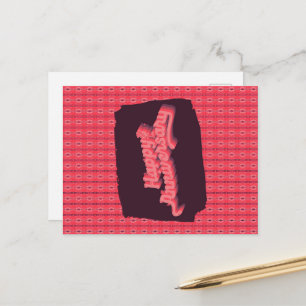 Happy Anniversary Vertical Streichornaments Rosa Postkarte