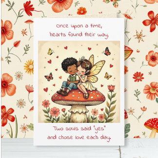 Happy Anniversary Vintage Cottage Core Fairy Poem Karte