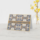 Happy Anniversary Vintage Keramikfliesen Karte (Gelbe Blume)